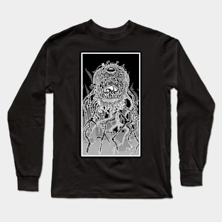 Monstah, line art, white on black Long Sleeve T-Shirt